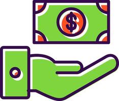 Receive Money filled Design Icon vector