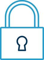 Lock Line Blue Two Color Icon vector