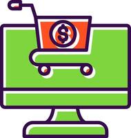 E Commerce filled Design Icon vector