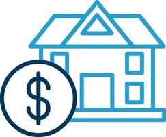 Home Value Line Blue Two Color Icon vector