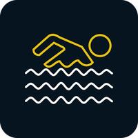 Swimming Line Red Circle Icon vector