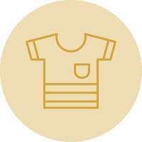 camisa línea amarillo circulo icono vector