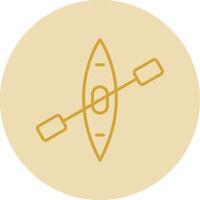 Canoe Line Yellow Circle Icon vector