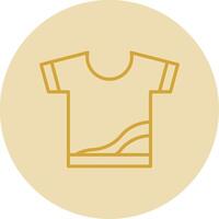 camisa línea amarillo circulo icono vector