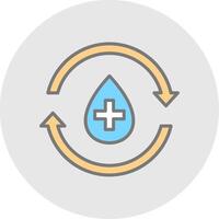 Water Cycle Line Filled Light Icon vector