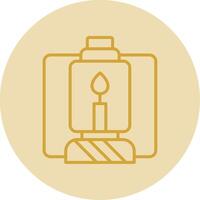 Lantern Line Yellow Circle Icon vector