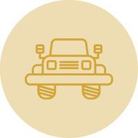 Jeep Line Yellow Circle Icon vector