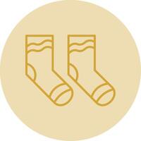 Socks Line Yellow Circle Icon vector