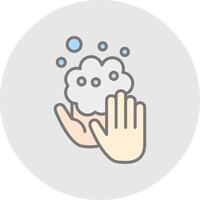 Hand Wash Line Filled Light Icon vector