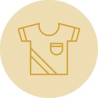 camisa línea amarillo circulo icono vector