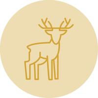 Deer Line Yellow Circle Icon vector