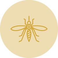 Mosquito Line Yellow Circle Icon vector