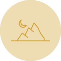 Mountain Line Yellow Circle Icon vector