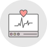 ECG Monitor Line Filled Light Icon vector