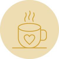 café línea amarillo circulo icono vector