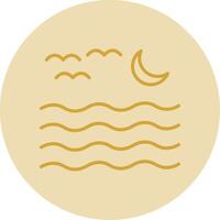 River Line Yellow Circle Icon vector