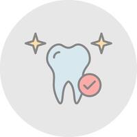 Healthy Tooth Line Filled Light Icon vector