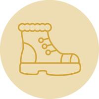 Boot Line Yellow Circle Icon vector