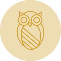 Owl Line Yellow Circle Icon vector