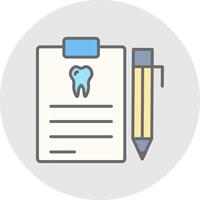 Dental Report Line Filled Light Icon vector