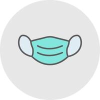 Face Mask Line Filled Light Icon vector