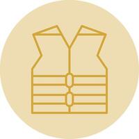 Lifejacket Line Yellow Circle Icon vector