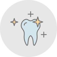 Clean Tooth Line Filled Light Icon vector