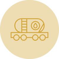 Oil Tank Line Yellow Circle Icon vector