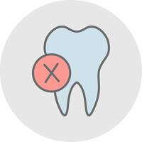 dentista línea lleno ligero icono vector