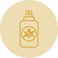 Insect Repellent Line Yellow Circle Icon vector