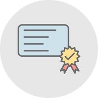 certificado línea lleno ligero icono vector