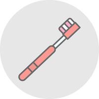 cepillo de dientes línea lleno ligero icono vector