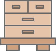 Drawers Line Filled Light Icon vector