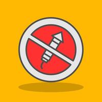 No Firework Filled Shadow Icon vector