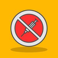 No Needle Filled Shadow Icon vector