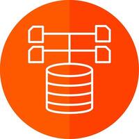 Data Collection Line Red Circle Icon vector