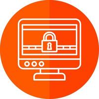 Ransomware Line Red Circle Icon vector