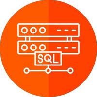Sql Line Red Circle Icon vector