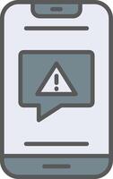 Alert Line Filled Light Icon vector