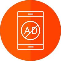 Ad Blocker Line Red Circle Icon vector
