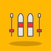 Skiing Filled Shadow Icon vector