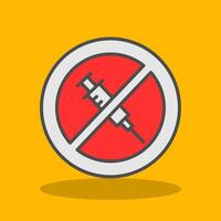 No Needle Filled Shadow Icon vector