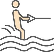 surf línea lleno ligero icono vector