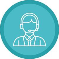 Customer Service Line Multi Circle Icon vector