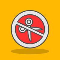 No Scissors Filled Shadow Icon vector