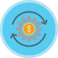 Money Working Flat Multi Circle Icon vector
