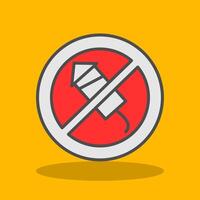 No Firework Filled Shadow Icon vector