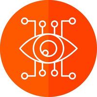 Eye Recognition Line Red Circle Icon vector