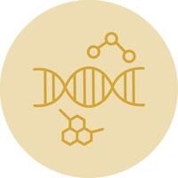 Dna Line Yellow Circle Icon vector