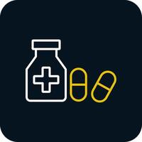 Medication Line Red Circle Icon vector